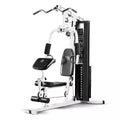 150-Lb. Weight Stack Home Gym With Dual-Function Arm Press And Leg Developer - Black/White
