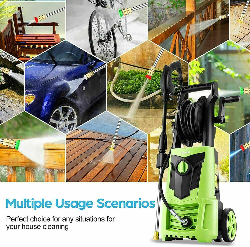 Suyncll Electric Cold Water Pressure Washer 3000 PSI 2.4 GPM Blue/Green