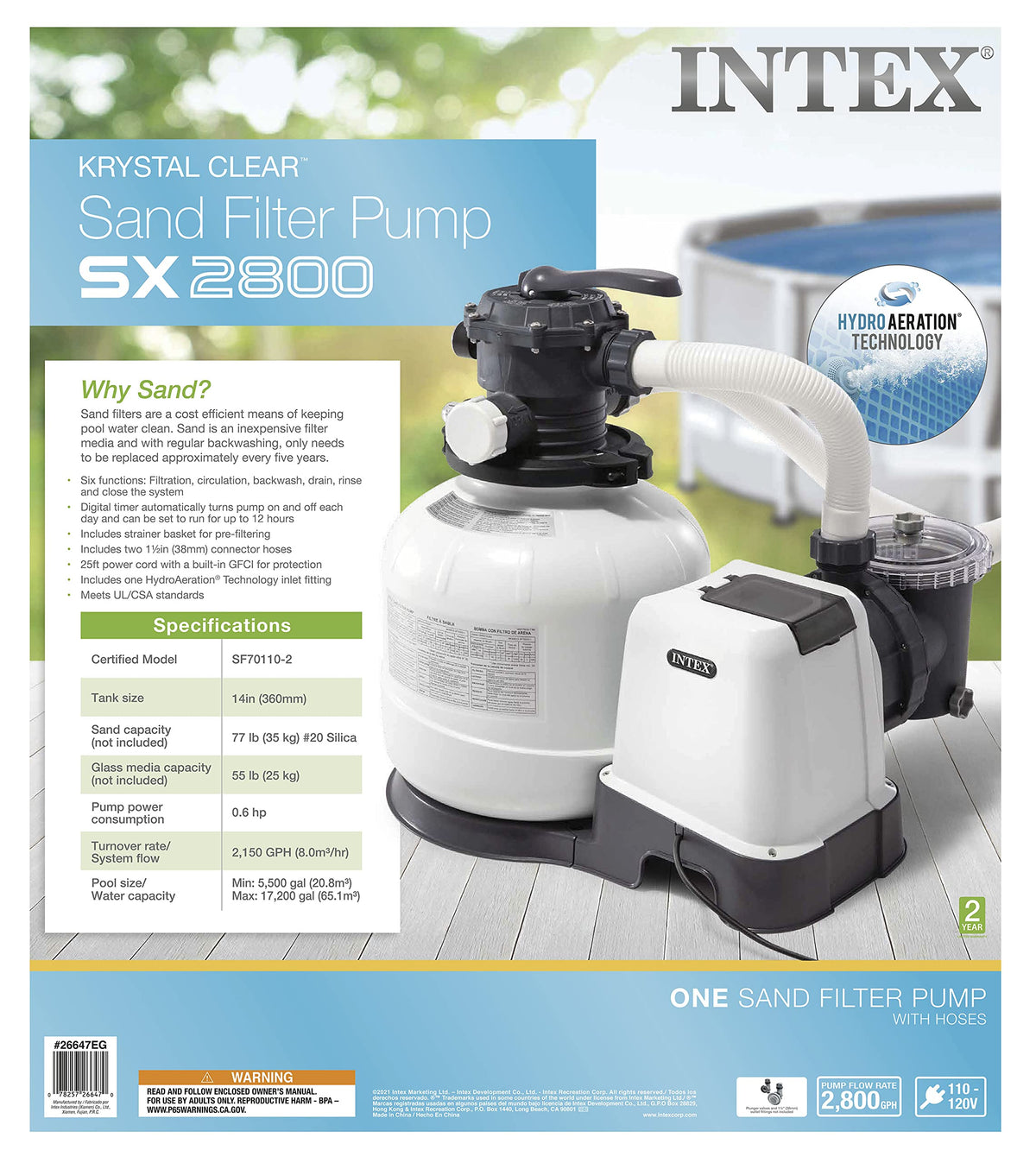 16-Inch Sand Filter Pump With GFCI - 26651EG
