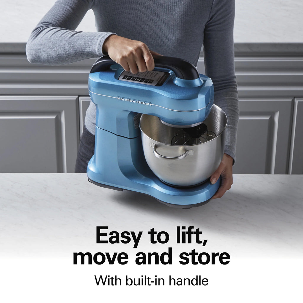 Hamilton Beach 4 Quart 7-Speed Tilt-Head Stand Mixer With Dough Hook, Whisk And Flat Beater - Black