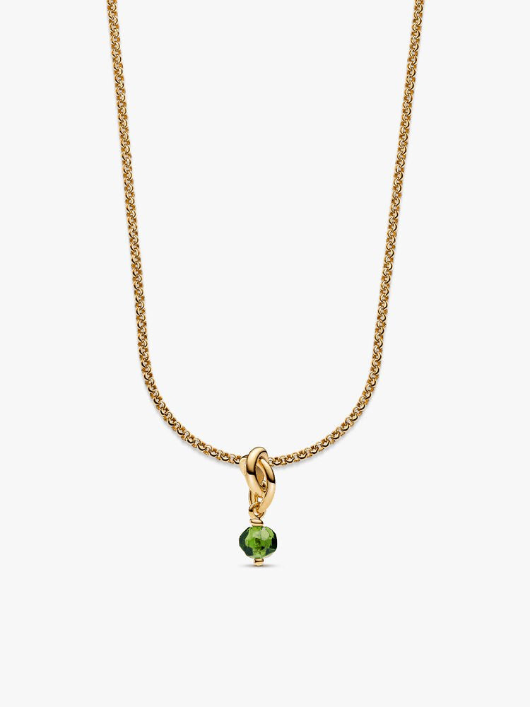 August Eternity Circle Dangle Charm Necklace Set
