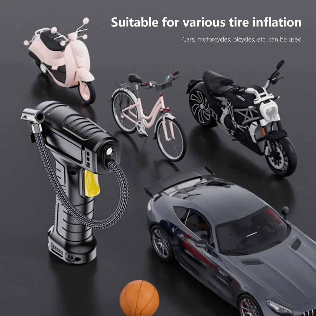 Gecau Tire Inflator Pump With Emergency LED Light, 12V