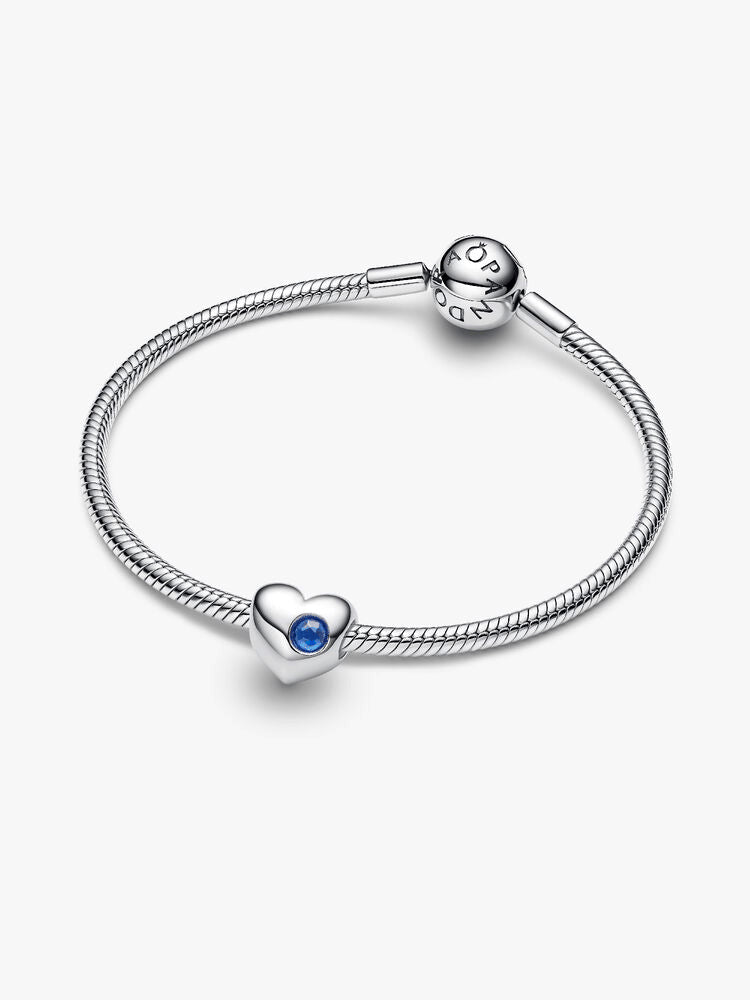 Engravable Blue Stone Heart Charm