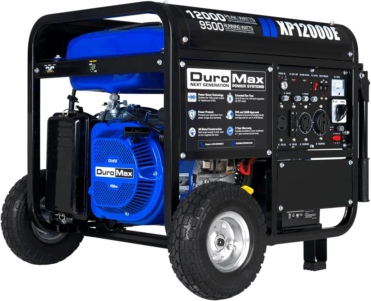DuroMax 13,000-Watt Dual Fuel Portable Generator, Gasoline/Propane, Electric Start - XP13000EH
