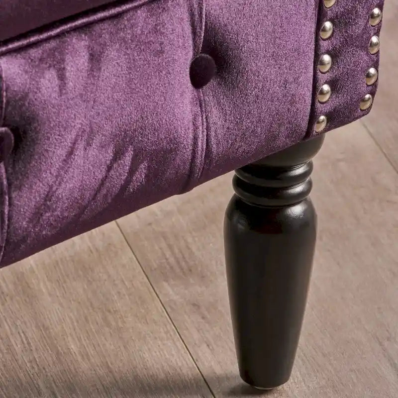 Christopher Knight Home Velvet Tufted Scroll Arm Loveseat, 30.75 x 51.5 x 30.5 Inches - Milani