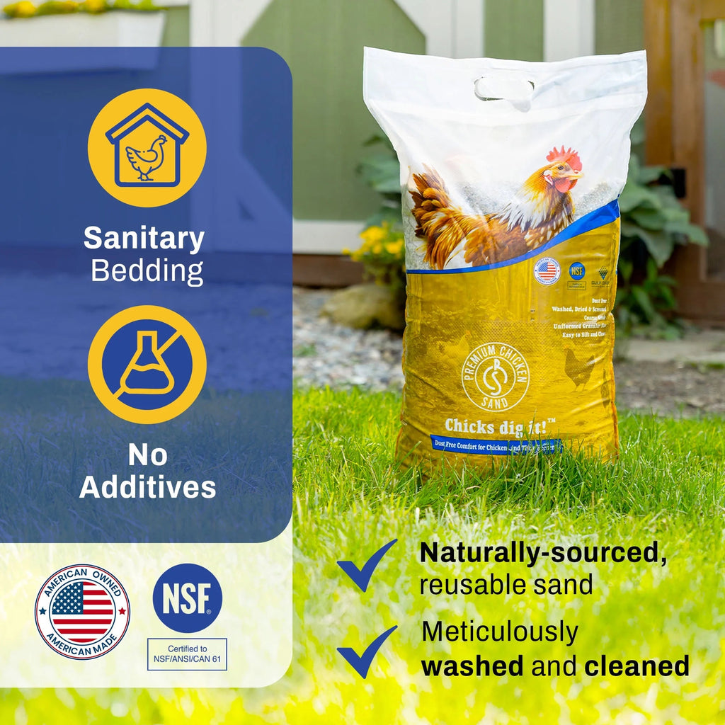 Chicken Sand Odor Eliminating Coop Bedding, 50 Lb Bag, 8 Pack