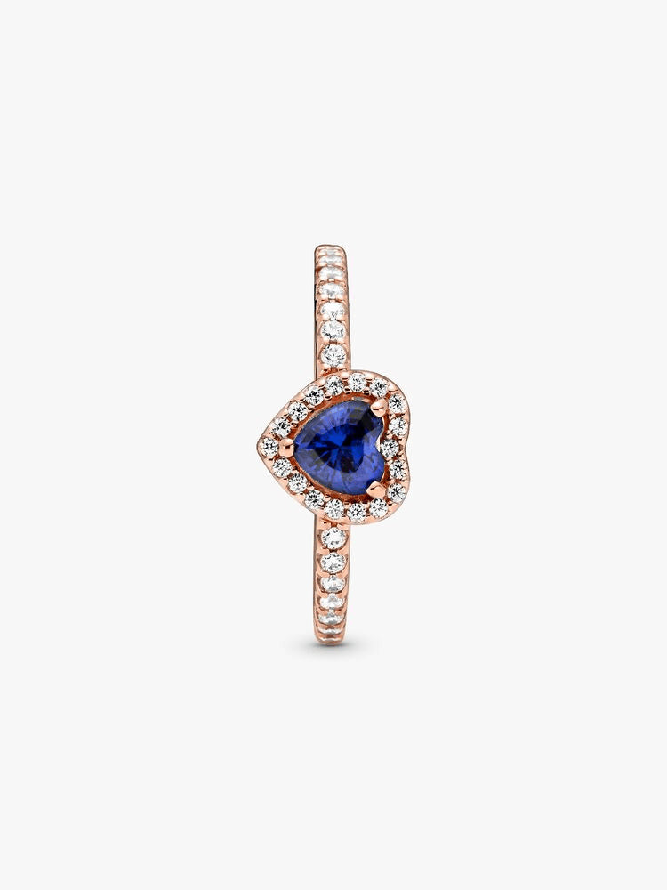 Sparkling Blue Elevated Heart Ring