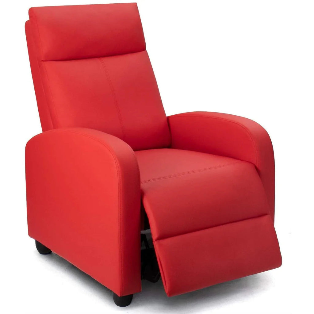 PU Leather Recliner Chair, 27.6 x 35.8 x 38.6 in, 3 Reclining Positions
