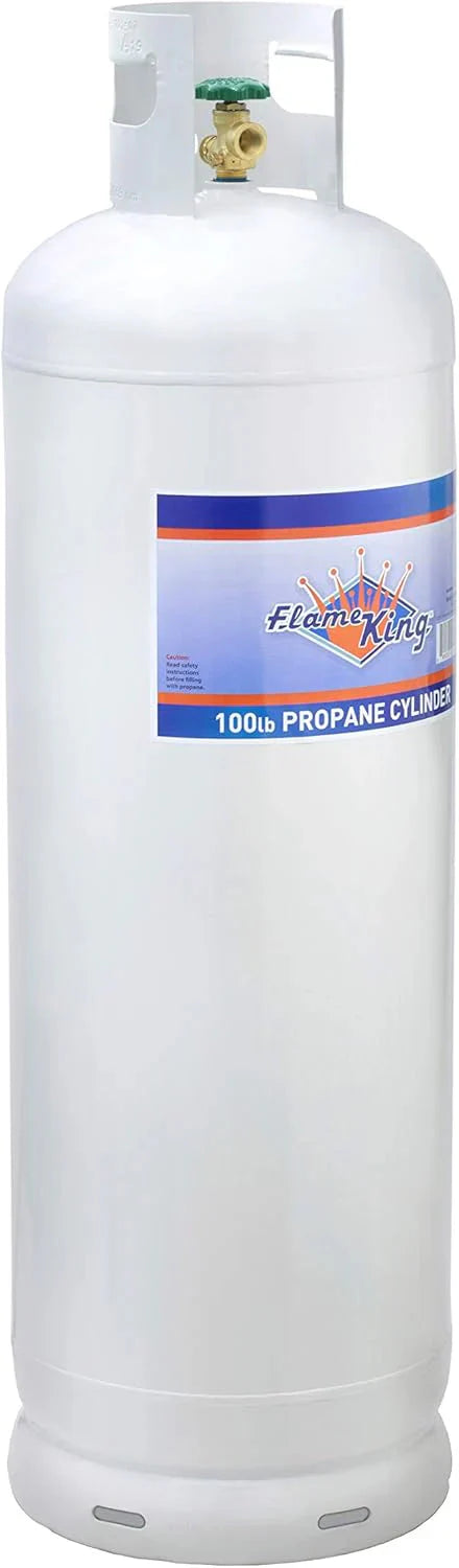 Flame King Steel 100LB Propane Tank Cylinder With POL Valve And Collar - YSN100b