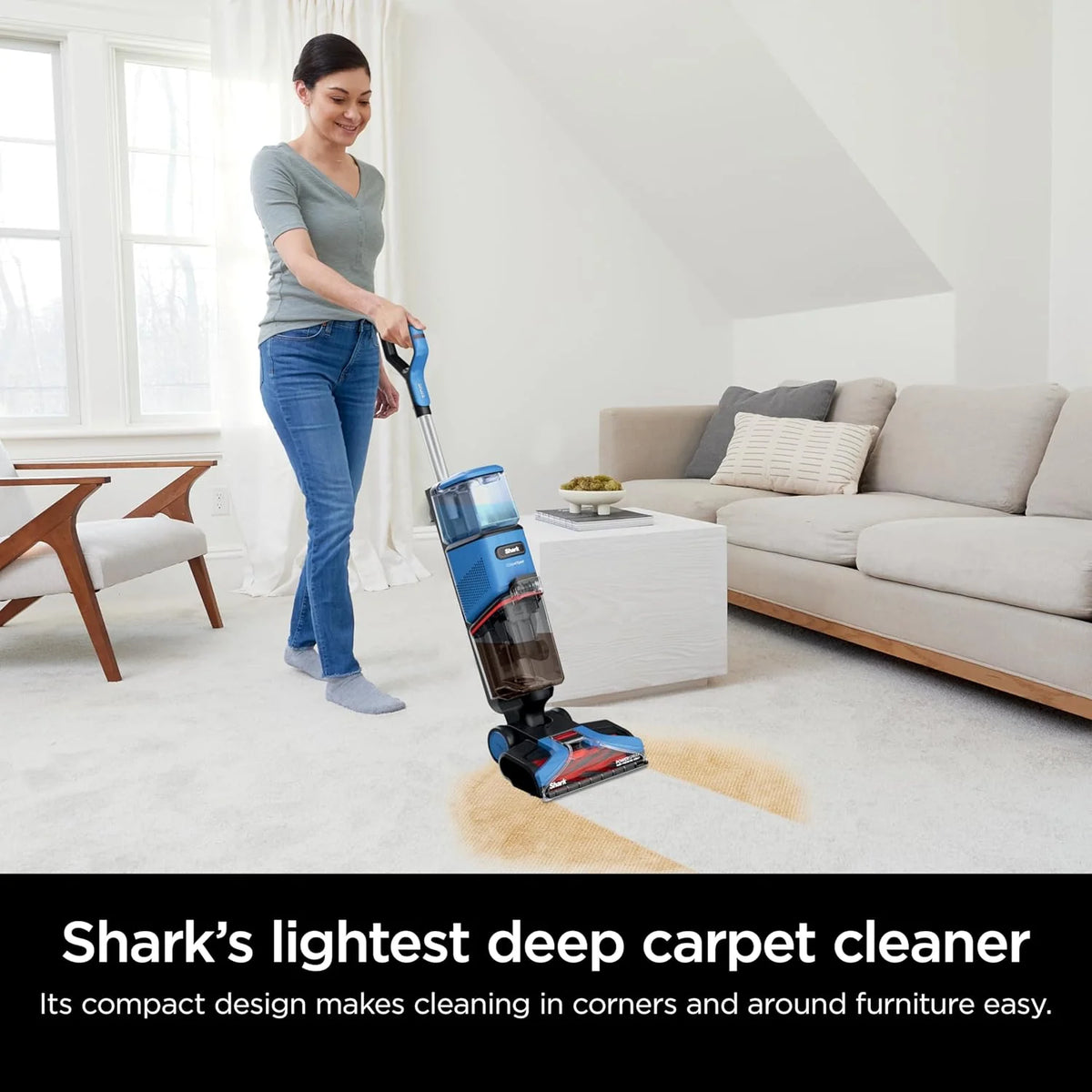 Shark CarpetXpert Carpet Cleaner, Cyan, 13.15 in D x 11.97 in W x 43.5 in H - EX201