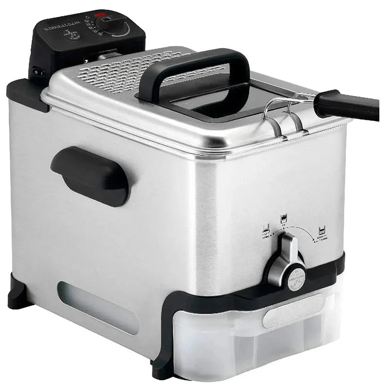 Stainless Steel Deep Fryer With Basket, 3.5L, 1700W, Silver, 18.3in D x 13.7in W x 14.8in H - Newer Model