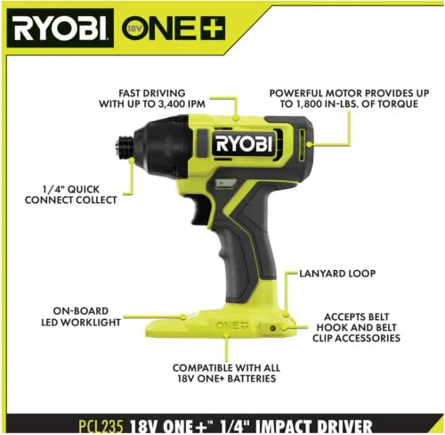 RYOBI ONE+ 18V Cordless 6-Tool Combo Kit - PCL1600K2