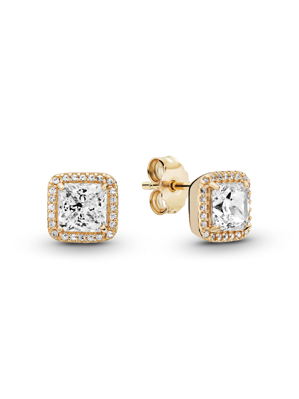 FINAL SALE - Square Sparkle Halo Stud Earrings