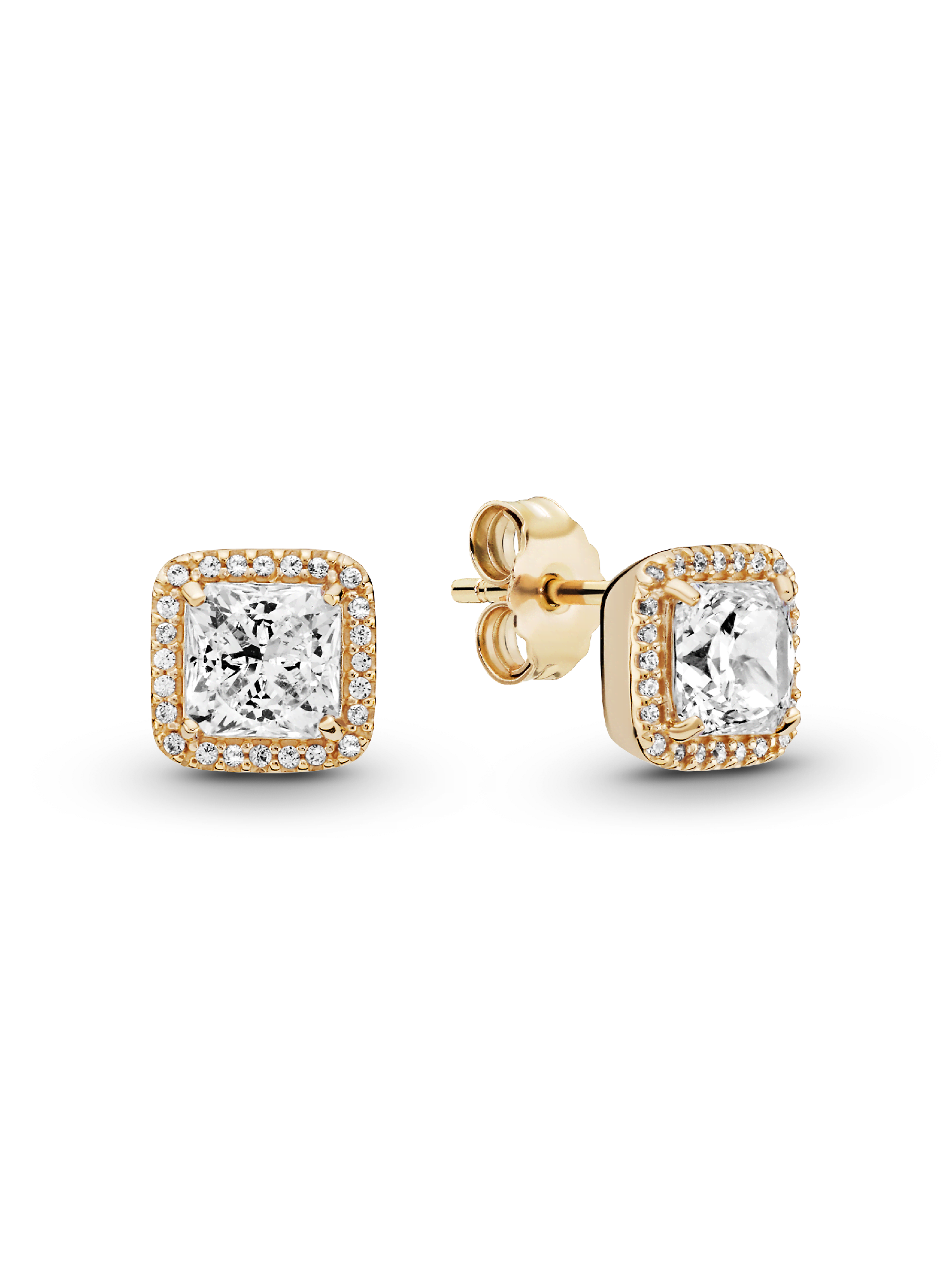 FINAL SALE - Square Sparkle Halo Stud Earrings