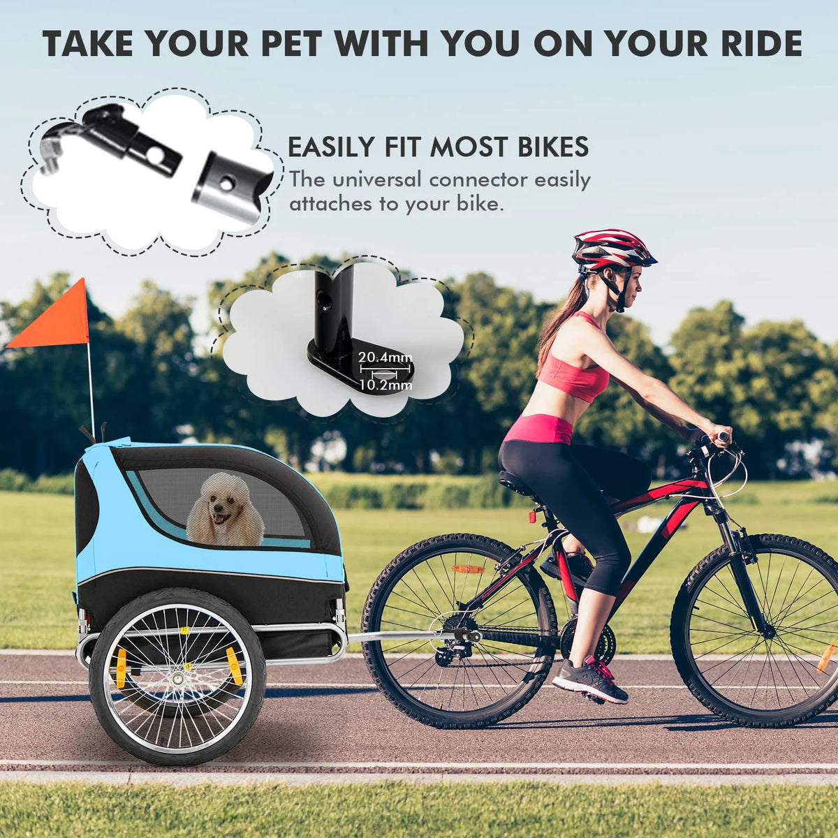 Pet Bicycle Trailer For Small And Medium-Sized Dogs And Cats, 40kg Capacity