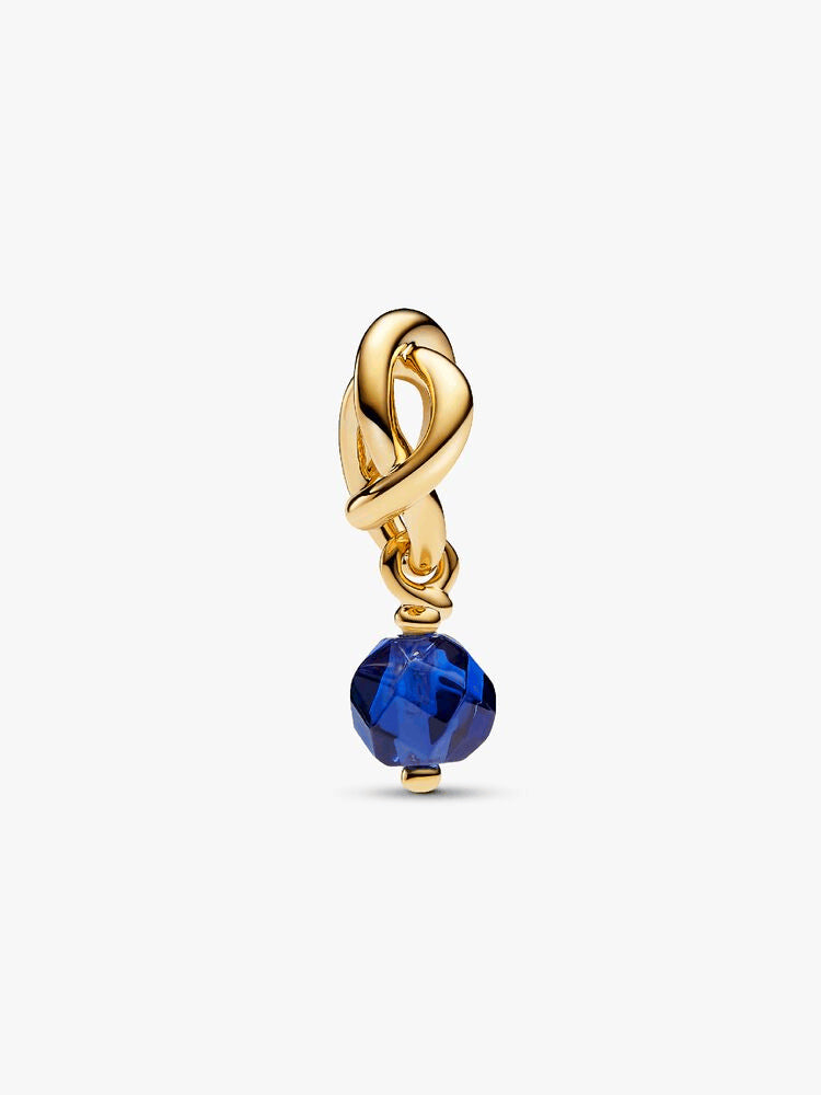 Faceted Blue Eternity Circle Dangle Charm