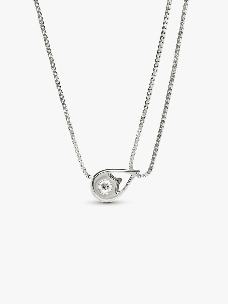 Pandora Infinite 14k White Gold Lab-grown Diamond Double Chain Collier Necklace