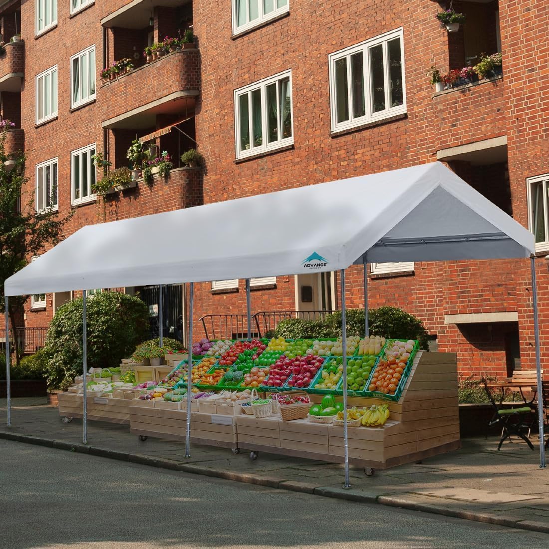 ADVANCE OUTDOOR Heavy Duty Portable Carport 10x20 ft, Beige