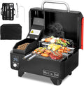 Hello.Dr Portable Wood Pellet Grill And Smoker, 8-In-1 Tabletop, Black - B0BWGXFY9H