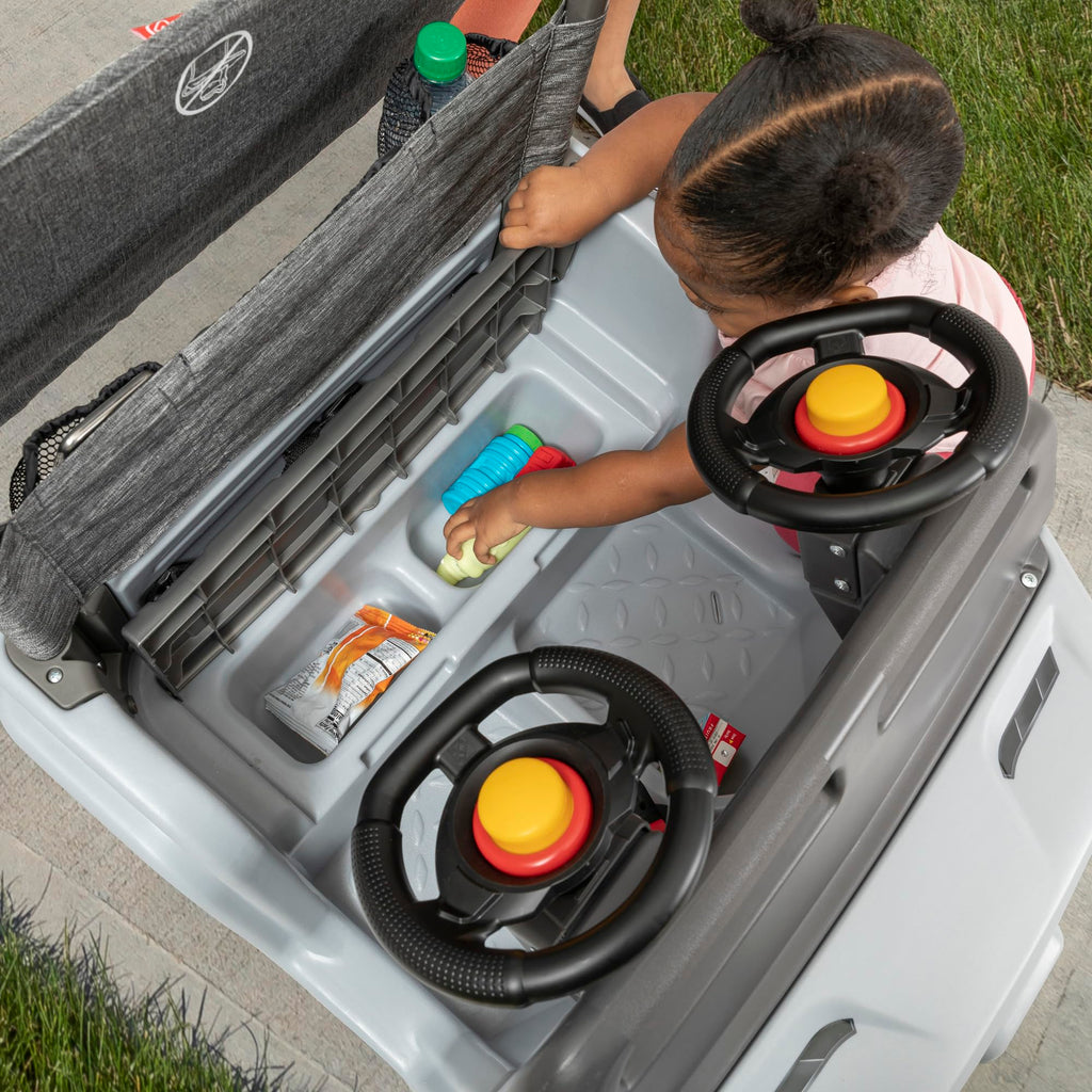 Kids 2-Seat Side-by-Side Push Ride-On SUV - Blue Or Gray