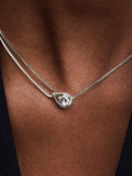 Pandora Infinite 14k White Gold Lab-grown Diamond Double Chain Collier Necklace