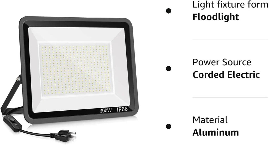 YANYCN 200W LED Flood Light 3 Pack, 22800lm 5000K Daylight White, IP66 Waterproof - 200W-TG-XPG-A
