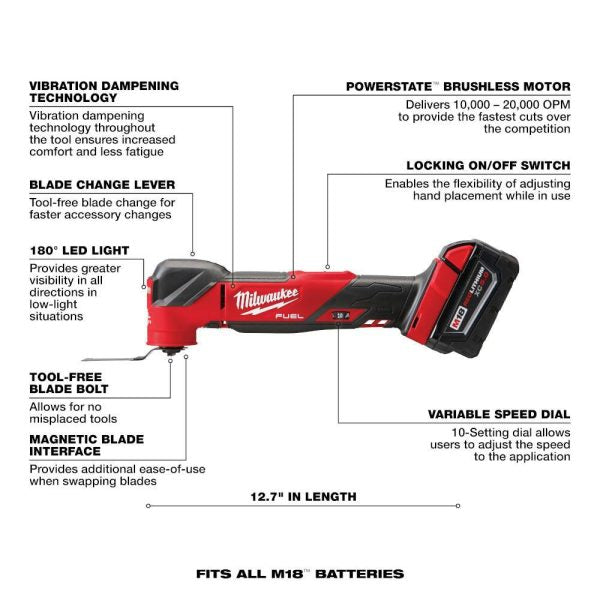 18V Cordless Oscillating Multi-Tool Kit With 5.0Ah Battery, Charger And Tool Bag