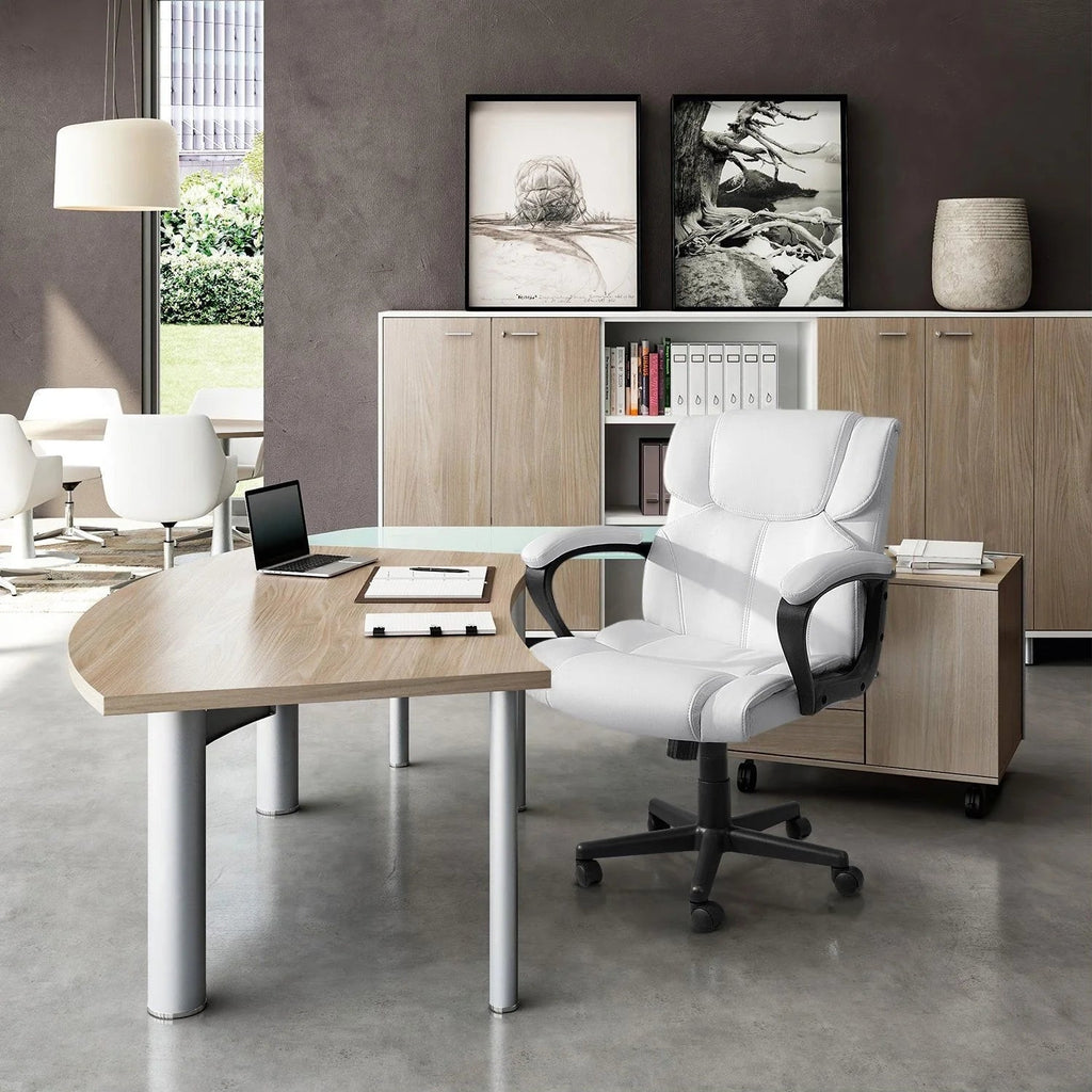 Mid-Back Ergonomic Swivel Office Chair - Black
