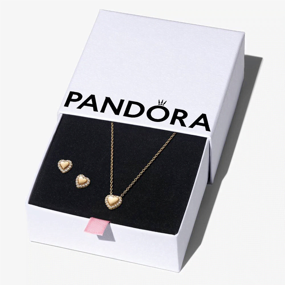 Golden Heart Halo Jewelry Gift Set