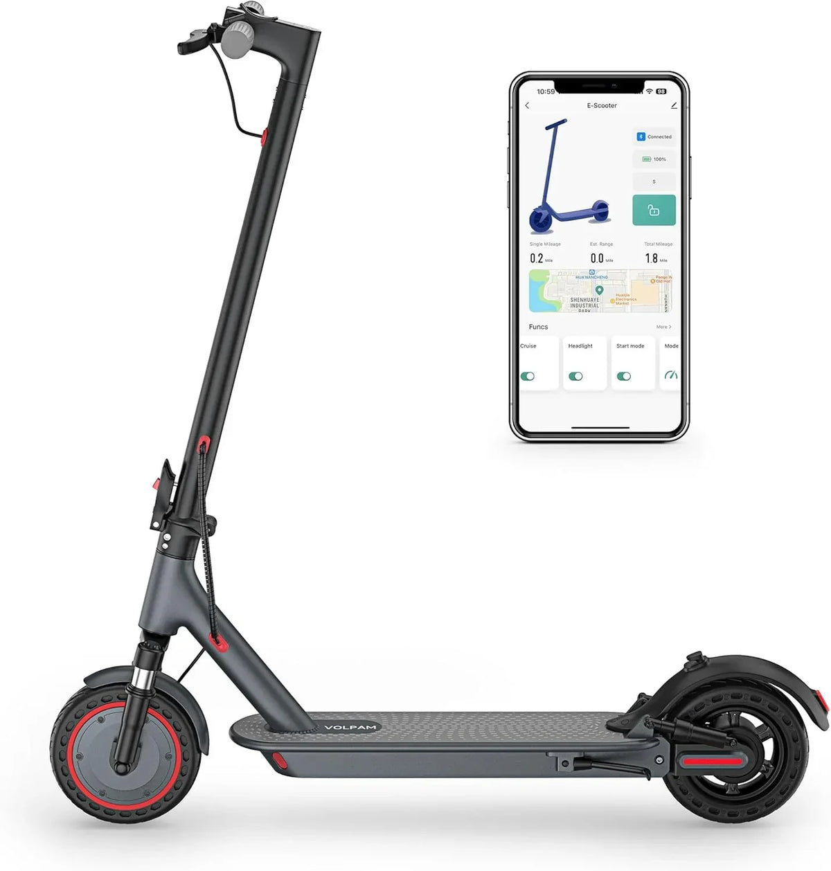 Electric Scooter 350W/500W Motor, 8.5/10 Solid Tires, 19/22 Mph, 28/21/12 Miles Range