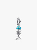 Turquoise-colored Fishbone Dangle Charm