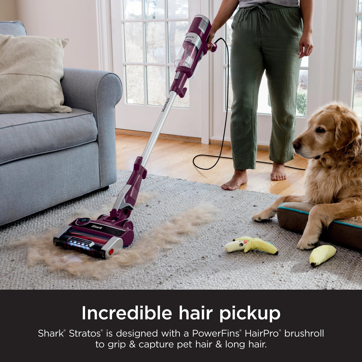 Shark Stratos UltraLight Corded Stick Vacuum With DuoClean PowerFins HairPro - HZ3000