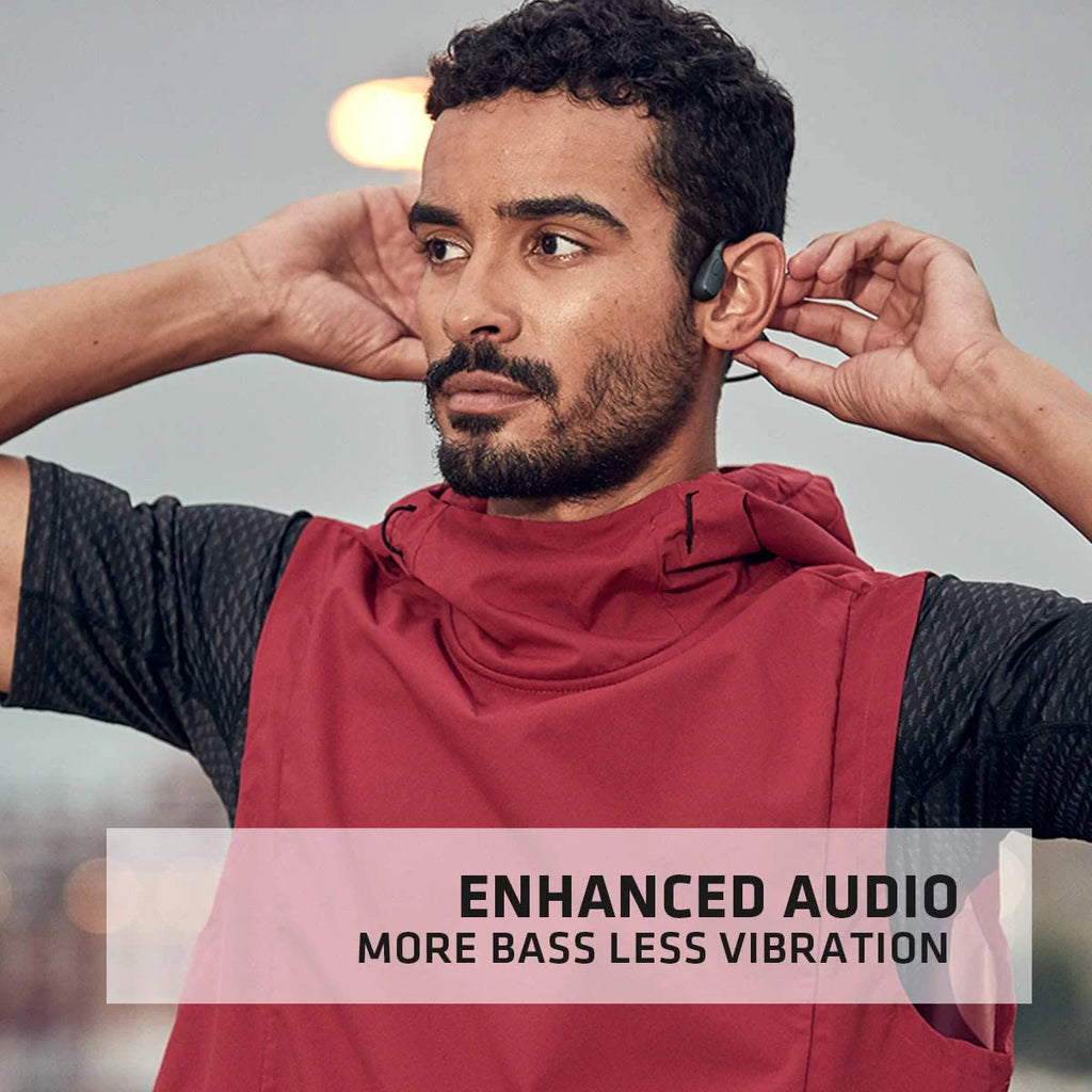AfterShokz Aeropex Open-Ear Wireless Bone Conduction Headphones With Sport Belt, Cosmic Black - 2.3