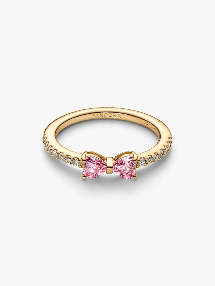 Sparkling Pink Bow Ring
