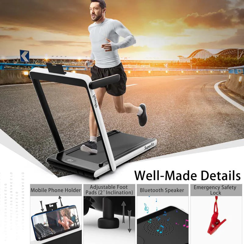 GYMAX 2-in-1 Folding Under Desk Treadmill With Speaker, App And Remote Control - 2.5HP