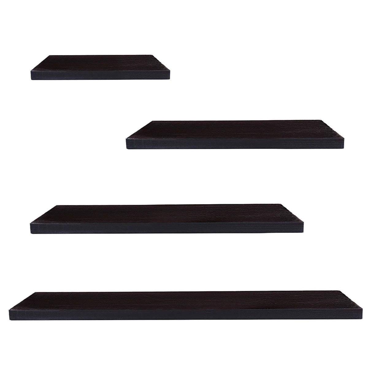 4-Piece Wood Floating Wall Shelves - White And Black