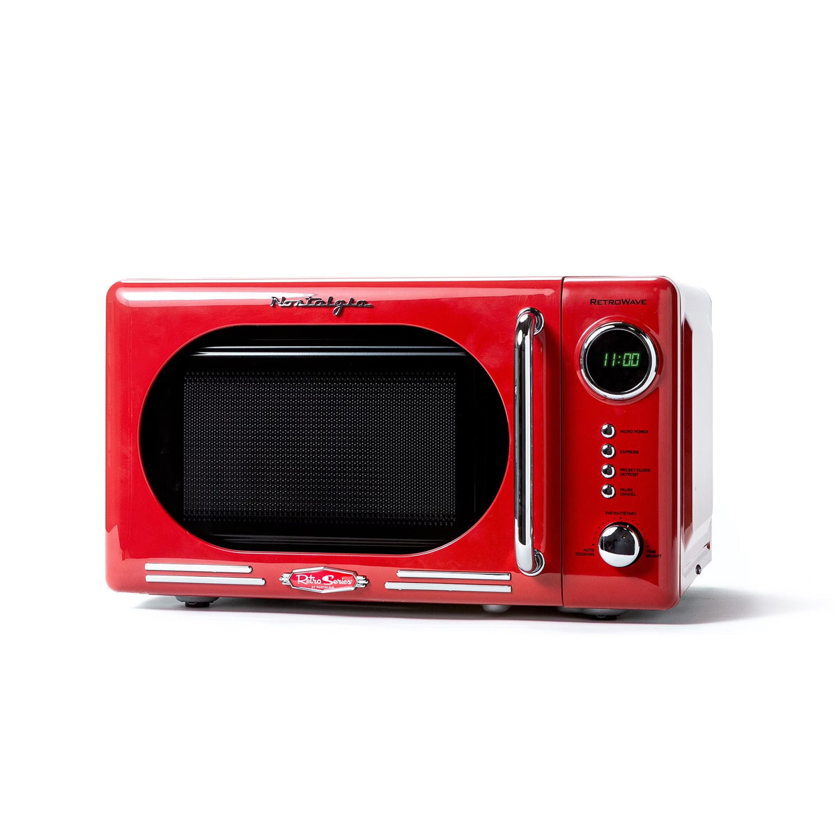 Nostalgia Retro Compact Countertop Microwave Oven 0.7 Cu. Ft. 700-Watts Orange