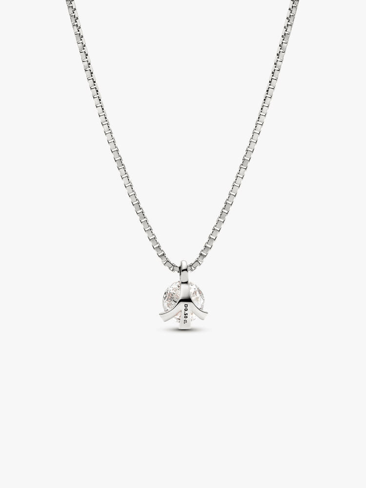 Pandora Nova 14k White Gold Lab-grown Diamond Pendant Necklace
