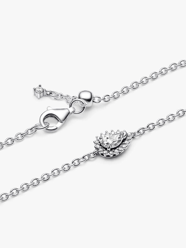 Sparkling Pear Halo Chain Bracelet