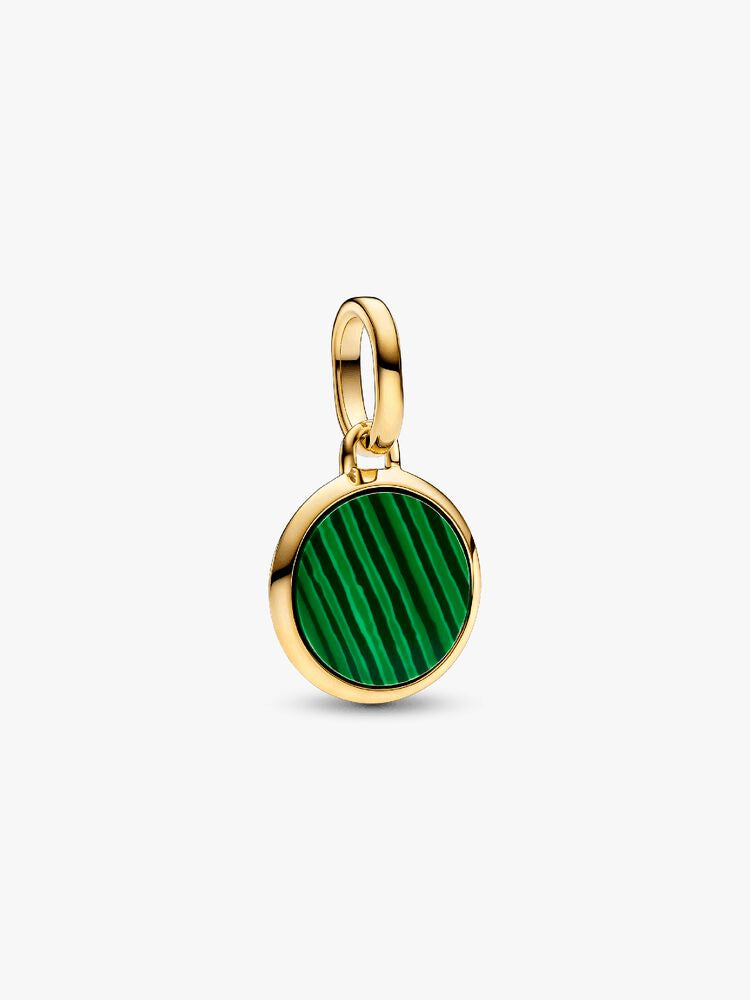Green Engravable Mini Medallion Charm Necklace Set