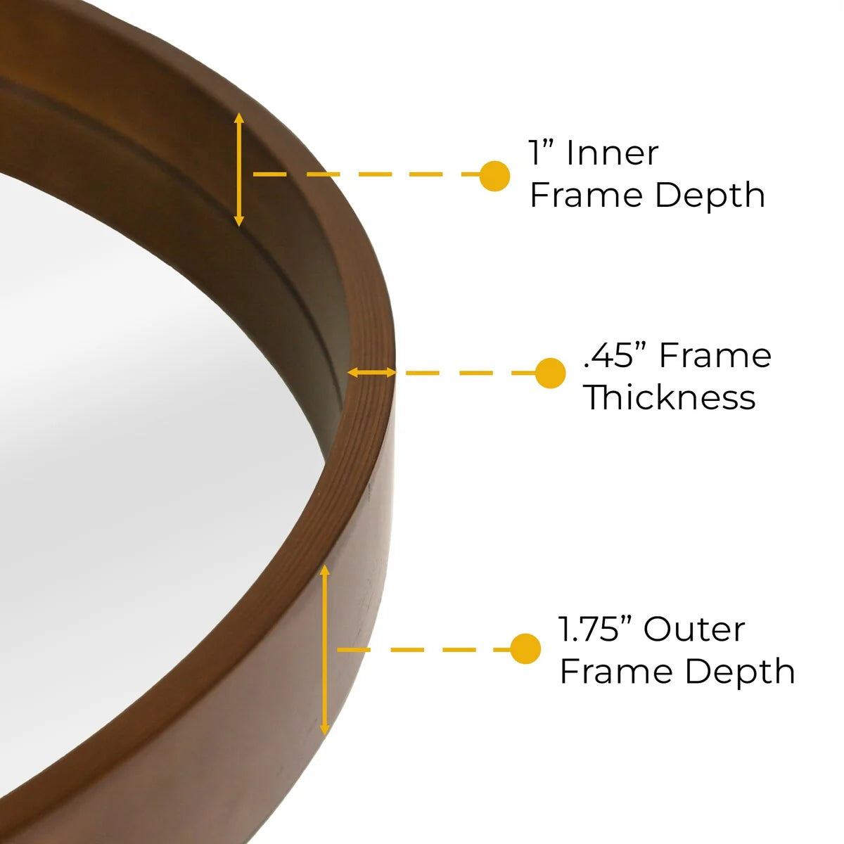 Classic Farmhouse Round Wooden Frame Wall Mirror - 24-inches, 28-inches, 32-inches