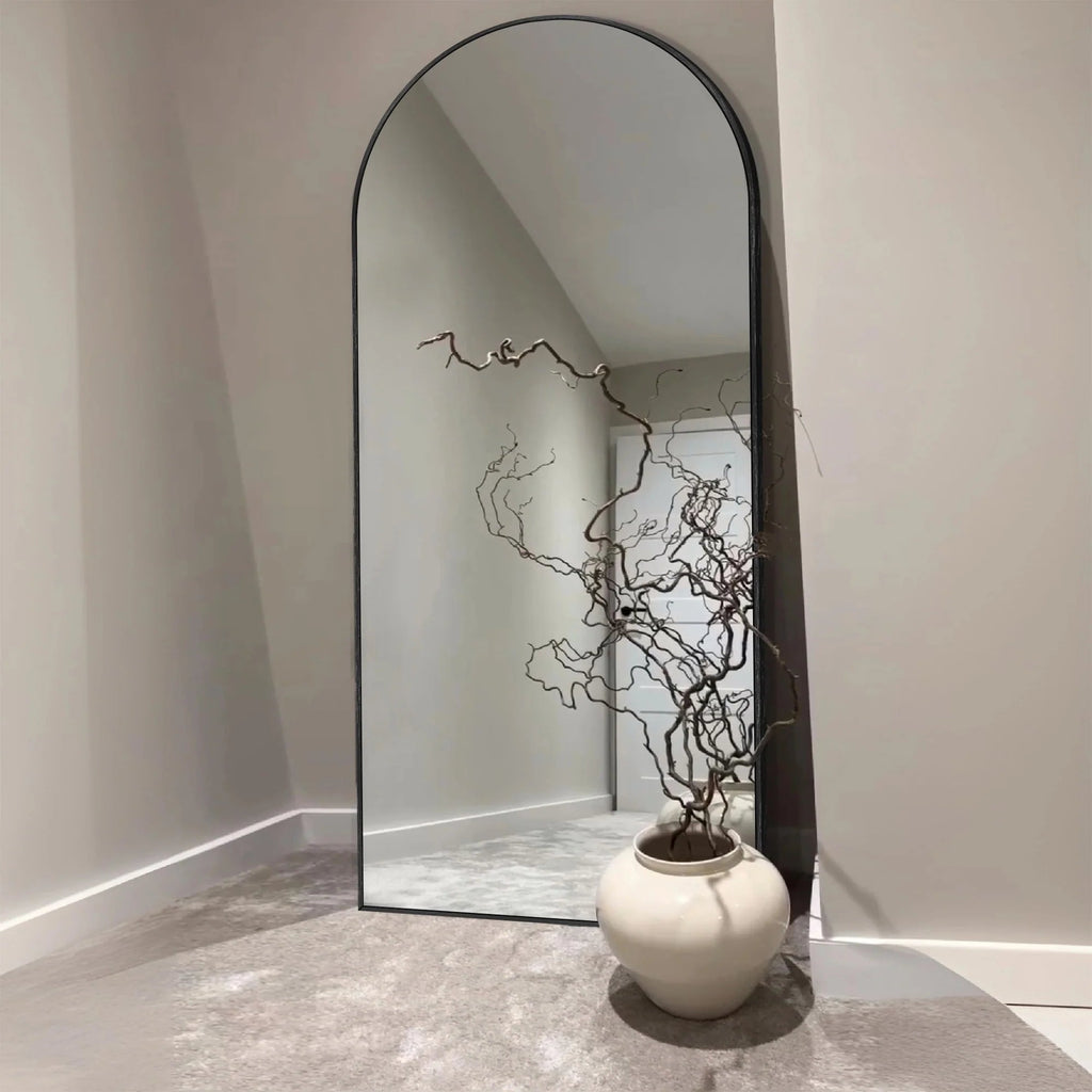 Arched Full Length Floor Mirror With Aluminum Alloy Frame - 65x22, 71x24, 71x28, 71x32