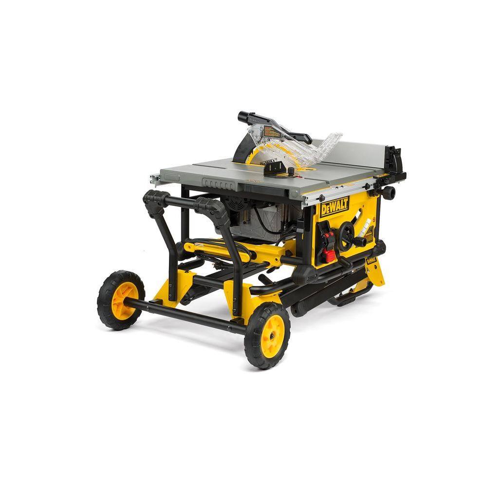 DEWALT 15 Amp Corded 10 in. Jobsite Table Saw With Rolling Stand - DWE7491RS