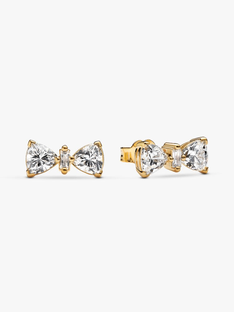 Sparkling Bow Stud Earrings