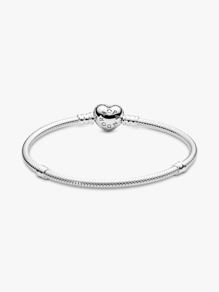 Moments Sparkling Heart & Snake Chain Bracelet