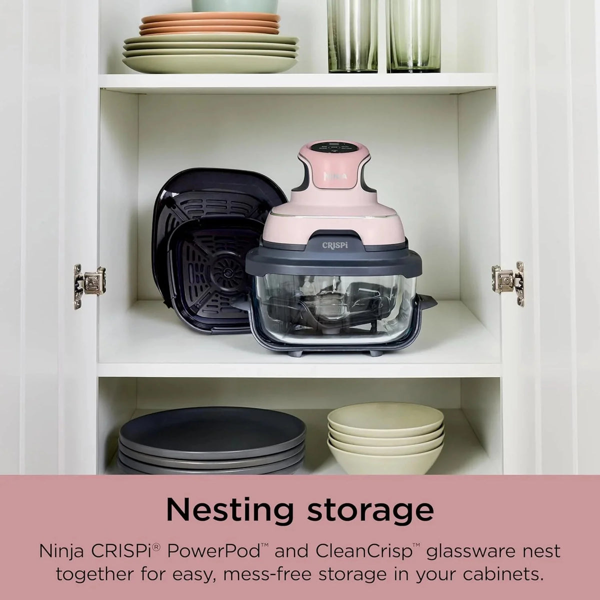 Ninja Crispi 4-in-1 Portable Glass Air Fryer Cooking System, 1500W, 4 QT And 6-Cup Containers
