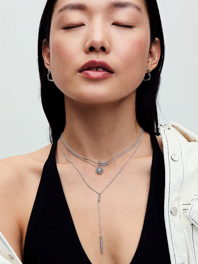 Sparkling Handwritten Love Collier Necklace