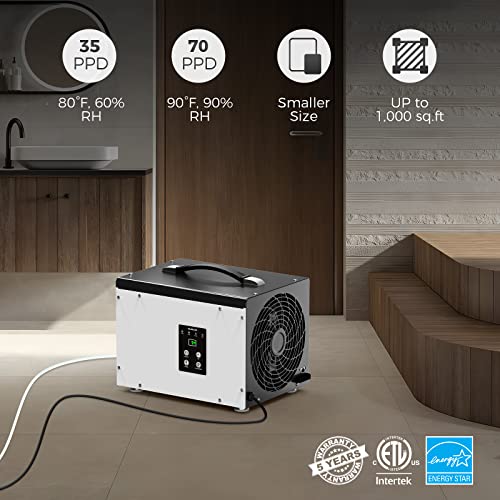 ALORAIR Crawl Space/Basement Dehumidifier 70 Pint With Drain Hose