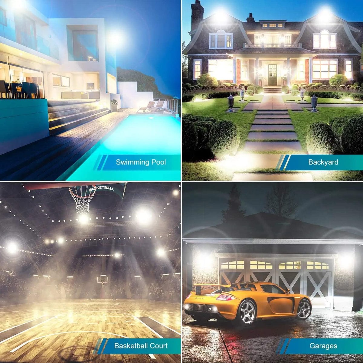 YANYCN 200W LED Flood Light 3 Pack, 22800lm 5000K Daylight White, IP66 Waterproof - 200W-TG-XPG-A