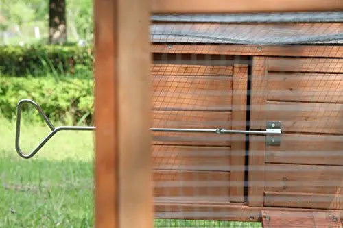 ECOLINEAR Outdoor Wooden Chicken Coop With Nest Box, 80.7in x 26in x 44.5in, Natural Wood